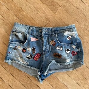 Zara patch Jean shorts